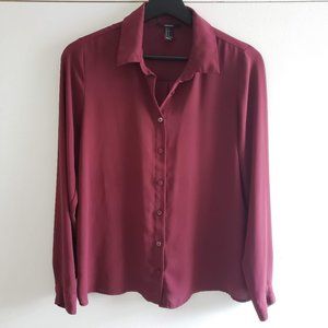 Forever 21 Chiffon Button Down Blouse Small